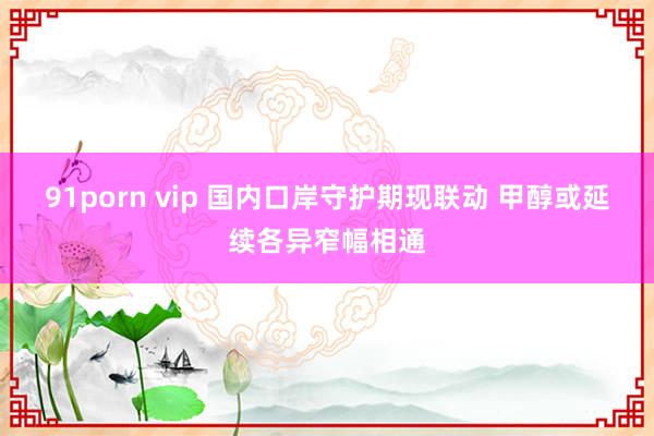 91porn vip 国内口岸守护期现联动 甲醇或延续各异窄幅相通