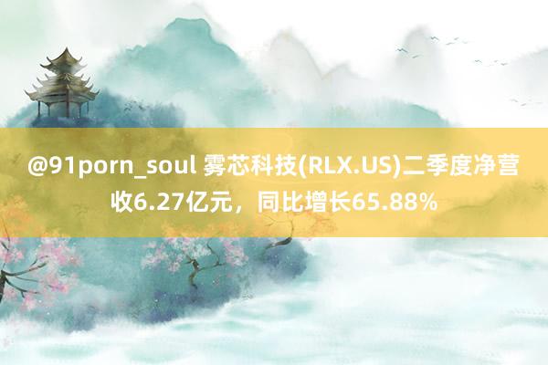 @91porn_soul 雾芯科技(RLX.US)二季度净营收6.27亿元，同比增长65.88%